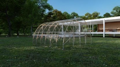 Attēls Modulārā metāla siltumnīca GAUDI 4 m platumā, 40x20 mm rāmis